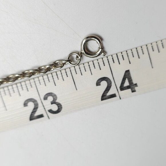 Turtle Pendant Necklace With Faux Red Stone Silver Chain 24" - Picture 6 of 6